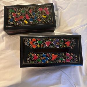 Colorful Floral Wooden Boxes
